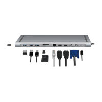 LogiLink UA0373 USB-C 11-in-1 PD 100W DockingStation Silber