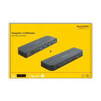 DELOCK DisplayPort 1.4 KVM Switch 8K 30Hz mit USB 3.0 und Audio