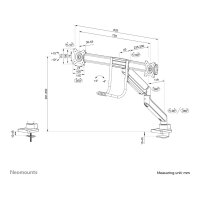 Neomounts Full Motion Tischhalterung für zwei Flachbildschirme 17-32 7KG 2x 8KG White