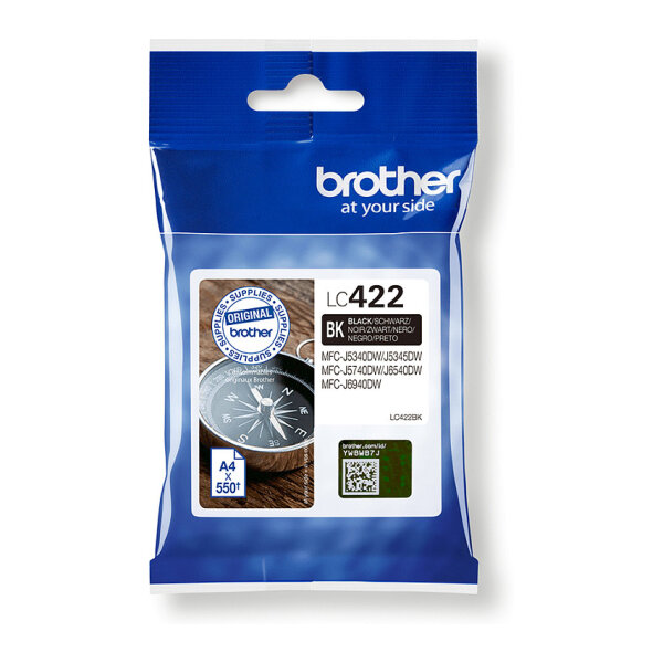 Brother Tintenpatrone LC-422BK Schwarz (ca. 550 Seiten)