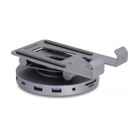 Tablet und Notebook Dockingstation 4K mit integrierter Halterung - HDMI / USB / Hub / SD / Micro SD / PD 3.0 - 360° drehbar