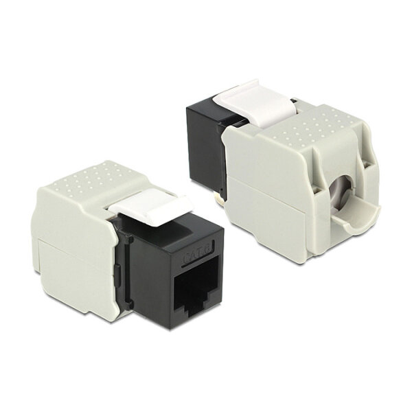 Keystone Modul RJ45 Buchse > LSA Cat.6 UTP schwarz