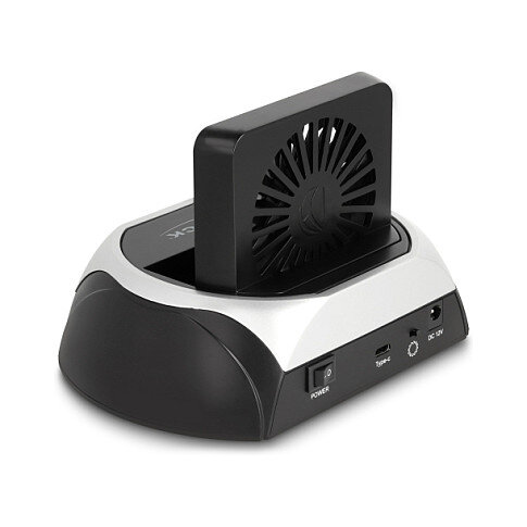 USB 10 Gbps Dockingstation für 2.5? / 3.5? SATA HDD / SSD oder M.2 NVMe PCIe oder SATA SSD mit Lüfter