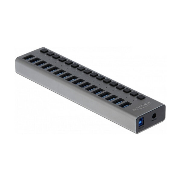 Externer USB 5 Gbps Hub mit 16 Ports + Schalter