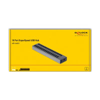 Externer USB 5 Gbps Hub mit 16 Ports + Schalter