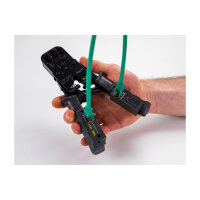 Crimpzange mit Abisolierer und Netzwerktester für 8P (RJ45), 6P (RJ12/11), 6P DEC oder 4P (RJ10) Stecker