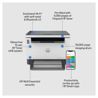 L HP LaserJet Tank MFP 1604w S/W-Laserdrucker 3in1 A4 Wifi Bluetooth-LE