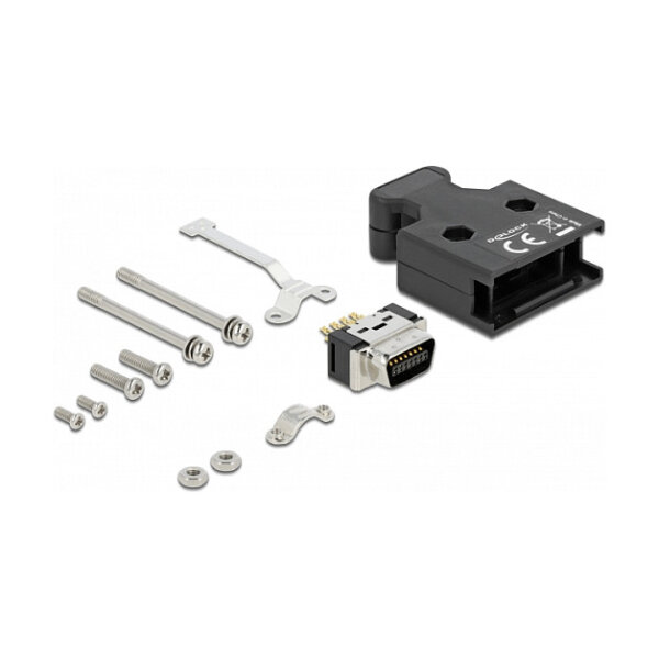 MDR Stecker 14 Pin Lötanschluss mit Gehäuse