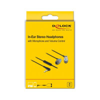 In-Ear Kopfhörer mit 4 Pin 3,5 mm Klinkenstecker, Mikrofon und Lautstärkeregler + Quick-Mute Funktion für Smartphones und Tablets