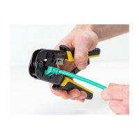 Universelle Crimpzange mit Abisolierer für 8P (RJ45) oder 6P (RJ12/11) Stecker