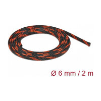 Geflechtschlauch dehnbar 2 m x 6 mm schwarz-rot