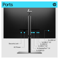 68,6cm/27" (3840x2160) HP E27k G5 16:9 4K UHD IPS 5ms 60Hz HDMI DisplayPort USB-C Speaker Black/Silver