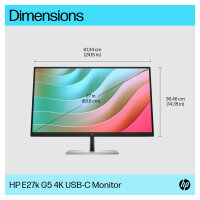68,6cm/27" (3840x2160) HP E27k G5 16:9 4K UHD IPS 5ms 60Hz HDMI DisplayPort USB-C Speaker Black/Silver