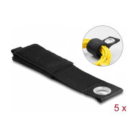 Strapazierfähiger Klettgurt mit Befestigungsöse L 435 x B 50 mm schwarz 5 Stück