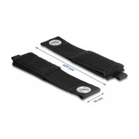 Strapazierfähiger Klettgurt mit Befestigungsöse L 435 x B 50 mm schwarz 5 Stück
