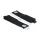 Strapazierfähiger Klettgurt mit Befestigungsöse L 435 x B 50 mm schwarz 5 Stück