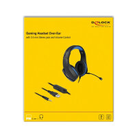 Gaming Headset Over-Ear mit 3,5 mm Klinkenstecker und blauem LED Licht für PC, Notebook und Spielekonsolen
