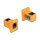 D-Typ Modul RJ45 Buchse zu Buchse 90° gewinkelt orange