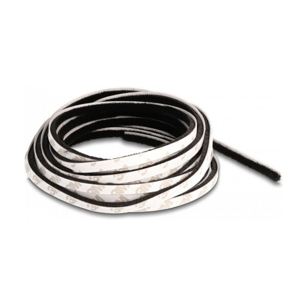 Bürstenstreifen selbstklebend 5 mm - Länge 5 m schwarz
