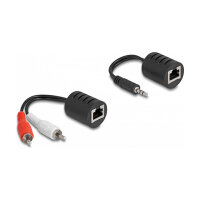 Stereo Audio Extender RJ45 Buchse zu 3,5 mm Klinkenstecker und RJ45 Buchse zu 2 x Cinch Stecker Cat.5 bis 50 m Set 2 Stück