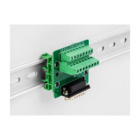 D-Sub 15 Pin Stecker zu Terminalblock für Hutschiene