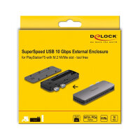 USB 3.2 Gen 2 Gehäuse für PlayStation®5 mit M.2 NVMe Slot - werkzeugfrei