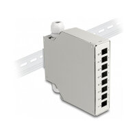 LWL Verteilerbox für Hutschiene 8 Port grau
