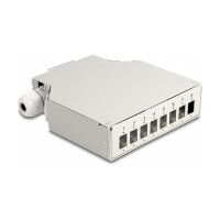 LWL Verteilerbox für Hutschiene 8 Port grau