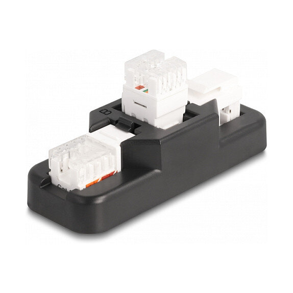 Keystone LSA Set mit Auflegehalterung RJ45 / RJ11 Cat.6 schwarz