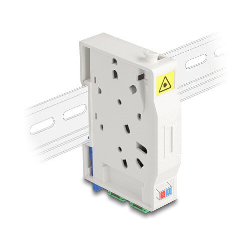 LWL Anschlussdose für Hutschiene mit Spleißhalter und 2 x SC Simplex Kupplung