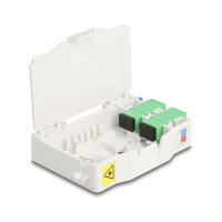 LWL Anschlussdose für Hutschiene mit Spleißhalter und 2 x SC Simplex Kupplung