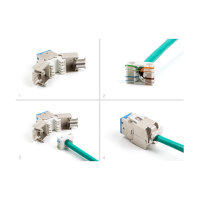 Keystone Modul RJ45 Buchse zu LSA Cat.6A werkzeugfrei blau Set 10 Stück