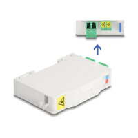 LWL Anschlussdose für Hutschiene mit Spleißhalter und 2 x LC Duplex Kupplung