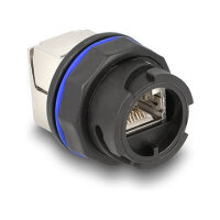 RJ45 Cat.6A Einbaubuchse mit LSA Anschluss schwarz