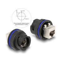 RJ45 Cat.6A Einbaubuchse / Kupplung schwarz