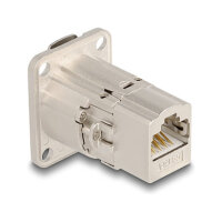 D-Typ RJ45 Einbaubuchse / Kupplung Cat.6A STP Metall