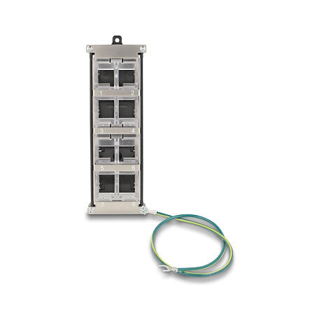Keystone Halterung 8 Port neigbar für Hutschiene oder Wandmontage