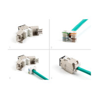 Keystone Modul RJ45 Buchse zu LSA Cat.6A werkzeugfrei schwarz Set 10 Stück