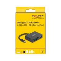 USB-C™ Card Reader für XQD und SD Speicherkarten + USB 5 Gbps Typ-A Port