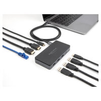 USB Type-C™ Dockingstation 4K - Dual HDMI MST / USB / Gigabit LAN / PD 3.0 85 W