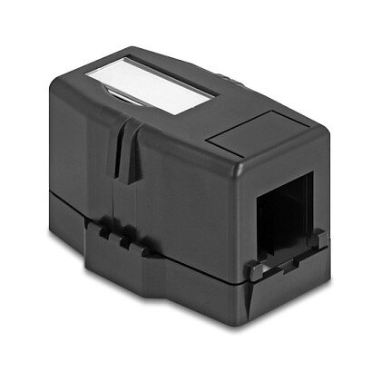 Keystone Leergehäuse 1 Port mit magnetischer Unterseite, schwarz