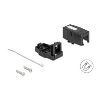 Keystone Leergehäuse 1 Port mit magnetischer Unterseite, schwarz