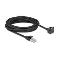 Netzwerk Verlängerungskabel RJ45 Stecker zu RJ45 Buchse 90° gewinkelt Cat.6 F/UTP 5 m schwarz