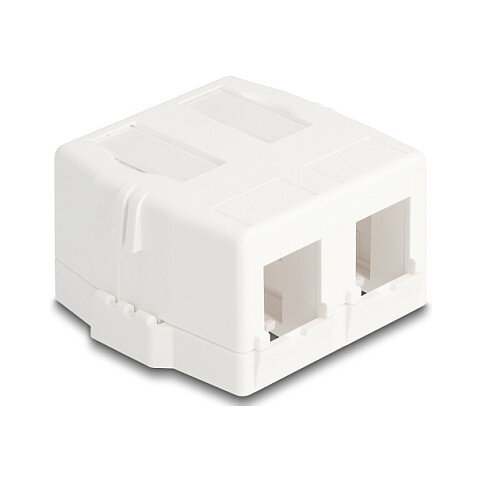 Keystone Leergehäuse 2 Port mit magnetischer Unterseite, weiß