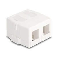 Keystone Leergehäuse 2 Port mit magnetischer Unterseite, weiß