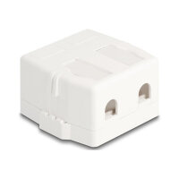 Keystone Leergehäuse 2 Port mit magnetischer Unterseite, weiß