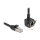 Netzwerk Verlängerungskabel RJ45 Stecker zu RJ45 Buchse 90° gewinkelt Cat.6 F/UTP 1 m schwarz