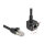 Netzwerk Verlängerungskabel RJ45 Stecker zu RJ45 Buchse 90° gewinkelt Cat.6 F/UTP 0,5 m schwarz