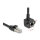 Netzwerk Verlängerungskabel RJ45 Stecker zu RJ45 Buchse 90° gewinkelt Cat.6 F/UTP 2 m schwarz