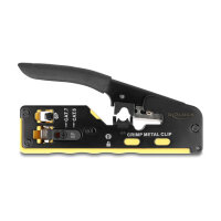 Crimpzange für 6P/8P RJ45/RJ11 Stecker Cat. 5/6/7 mit Klinge und Abisolierer